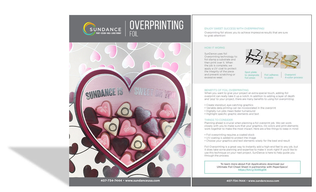 Cheat Sheet - Overprinting Foil